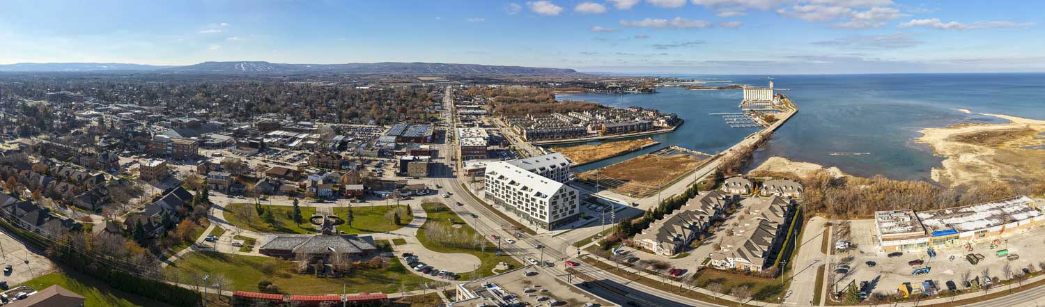 Downtown Collingwood Aerial Panoramic View