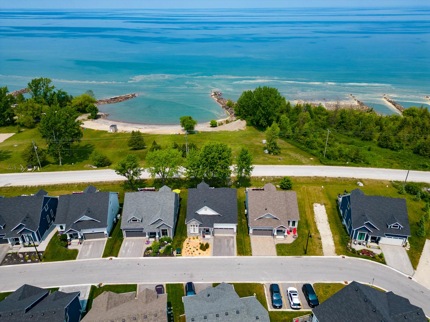 Aerial of The Cottages at Lora Bay