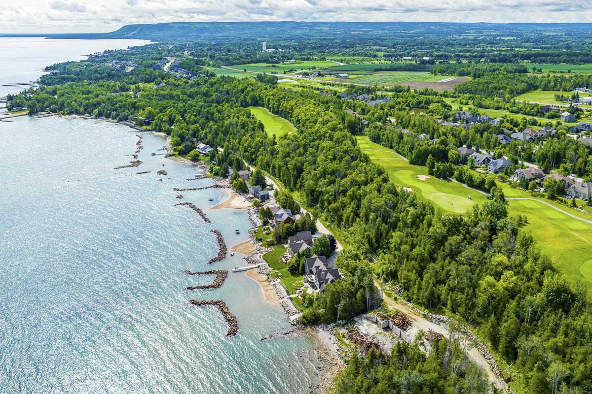 Aerial View of Lora Bay Coastline