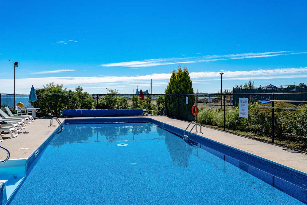 Outdoor saltwater swimming pool